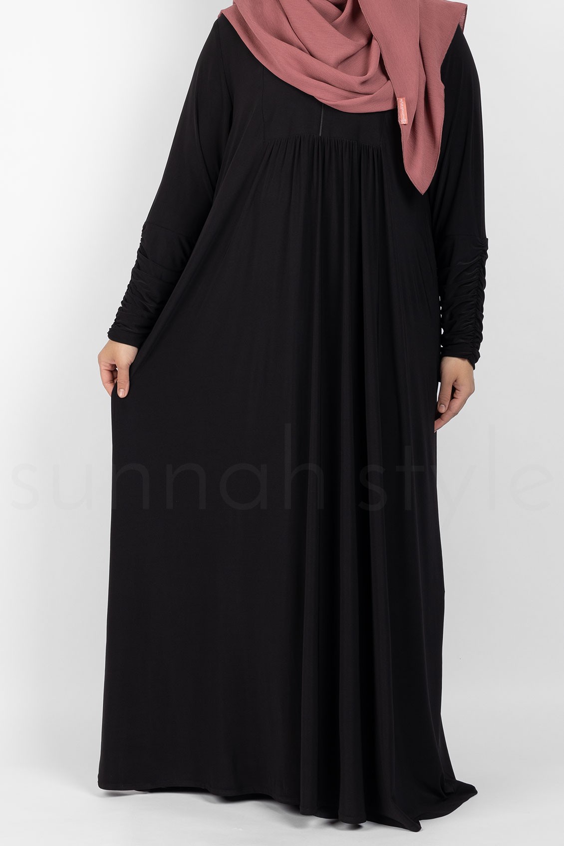 Sunnah Style Flourish Jersey Abaya Black